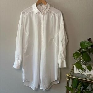 Zara White Button Up Shirtdress